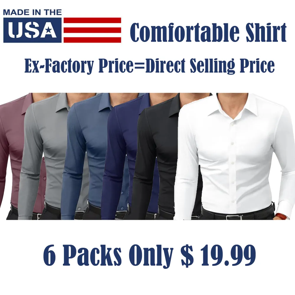 ✨ Dress Shirts – 16-Way Stretch | Slim Fit | Wrinkle-Free | Traveler Essential