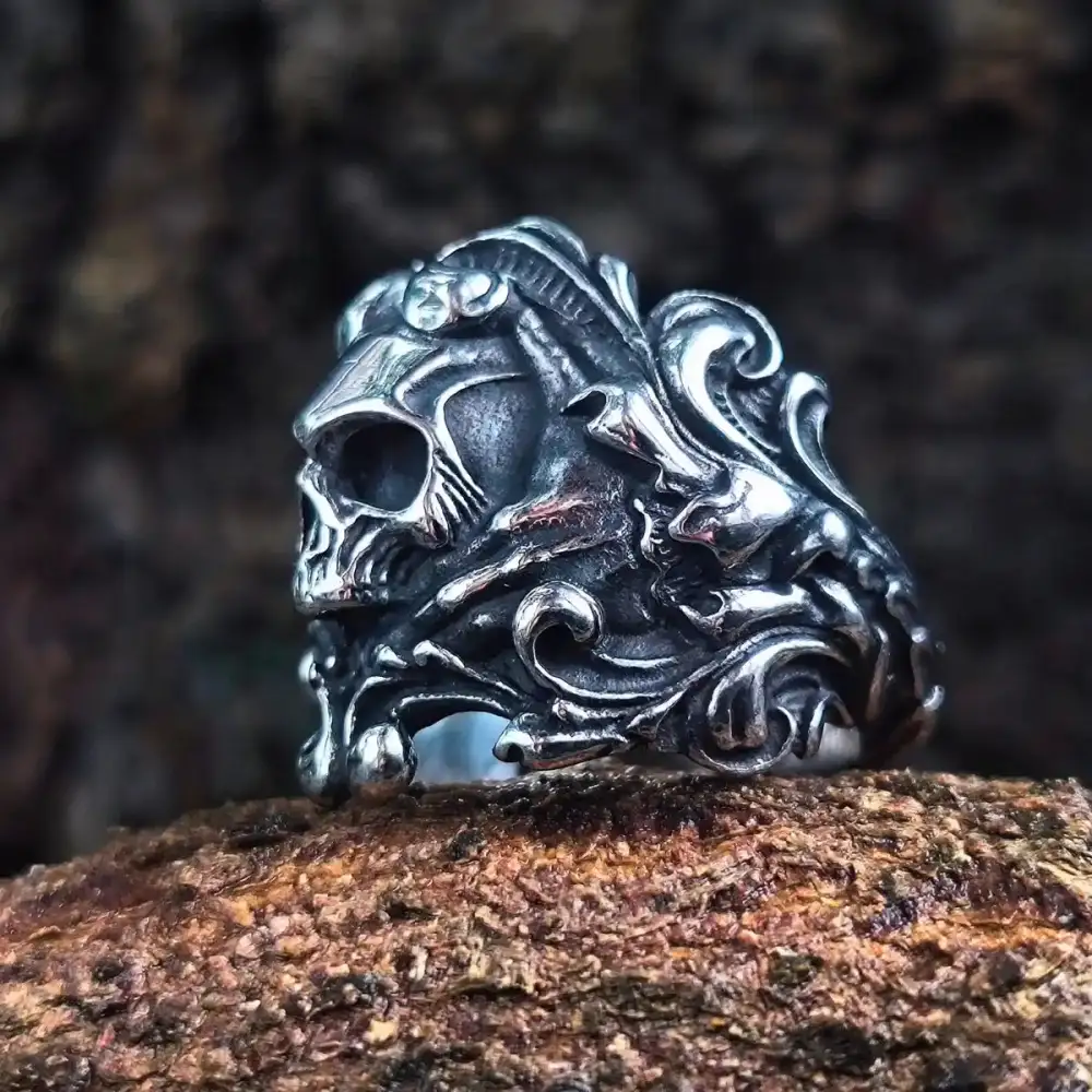 Men's Santa Muerte Skull Ring