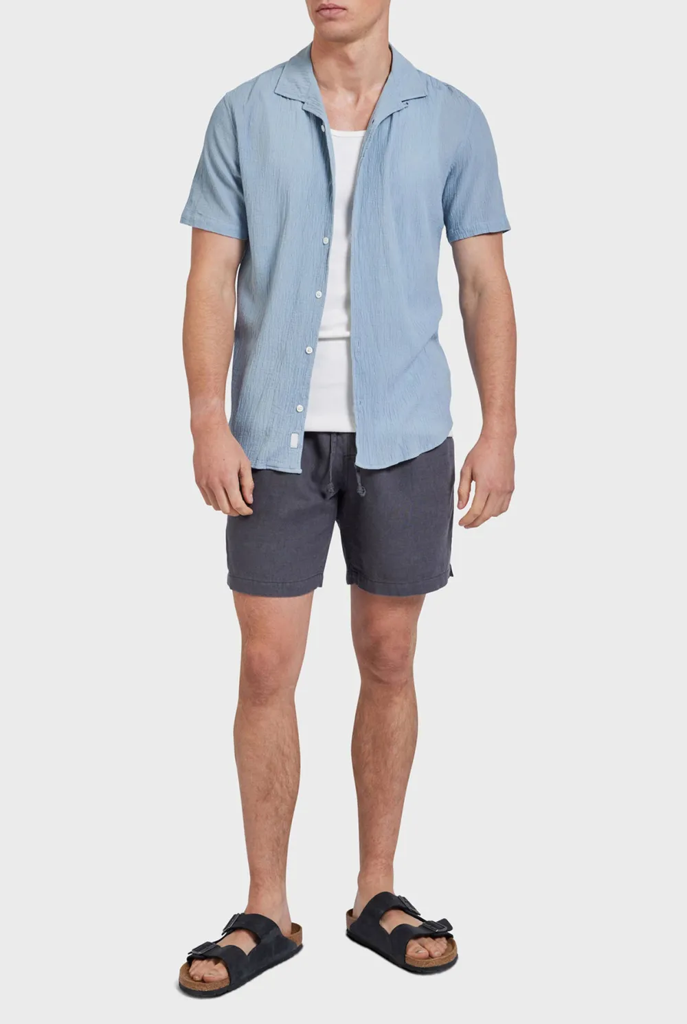 Peach Textured Short Sleeve Shirt