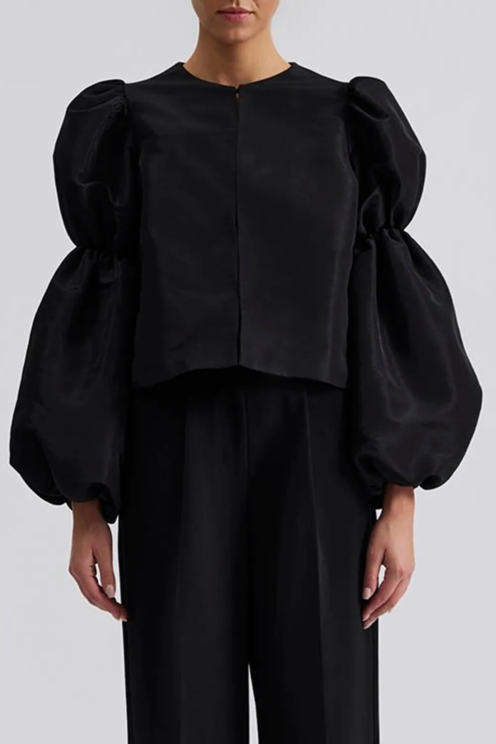 Long Sleeve Pouf Sleeve Blouse