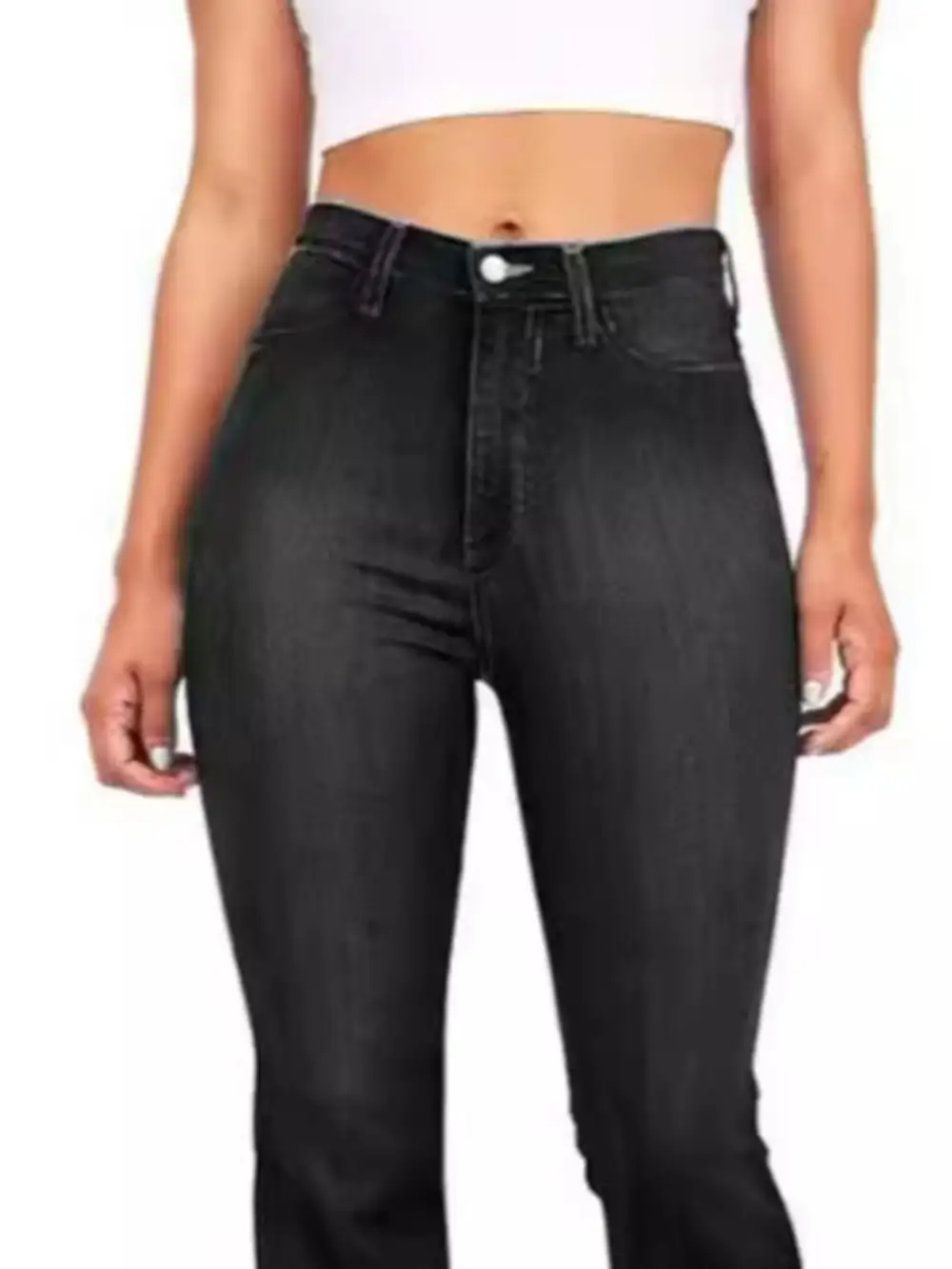 Soft High Waist Flare Leg Denim Jeans