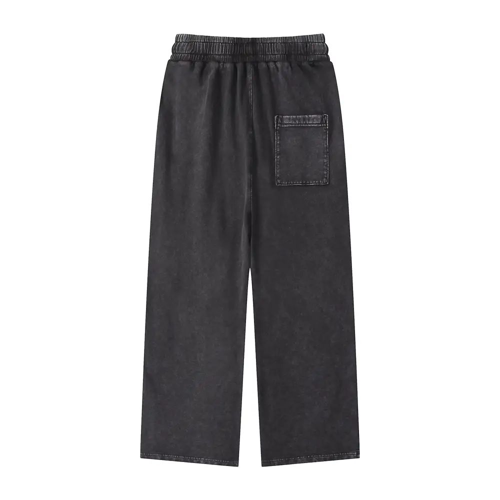 Stone Washed Straight Leg Men's Jogger Pants