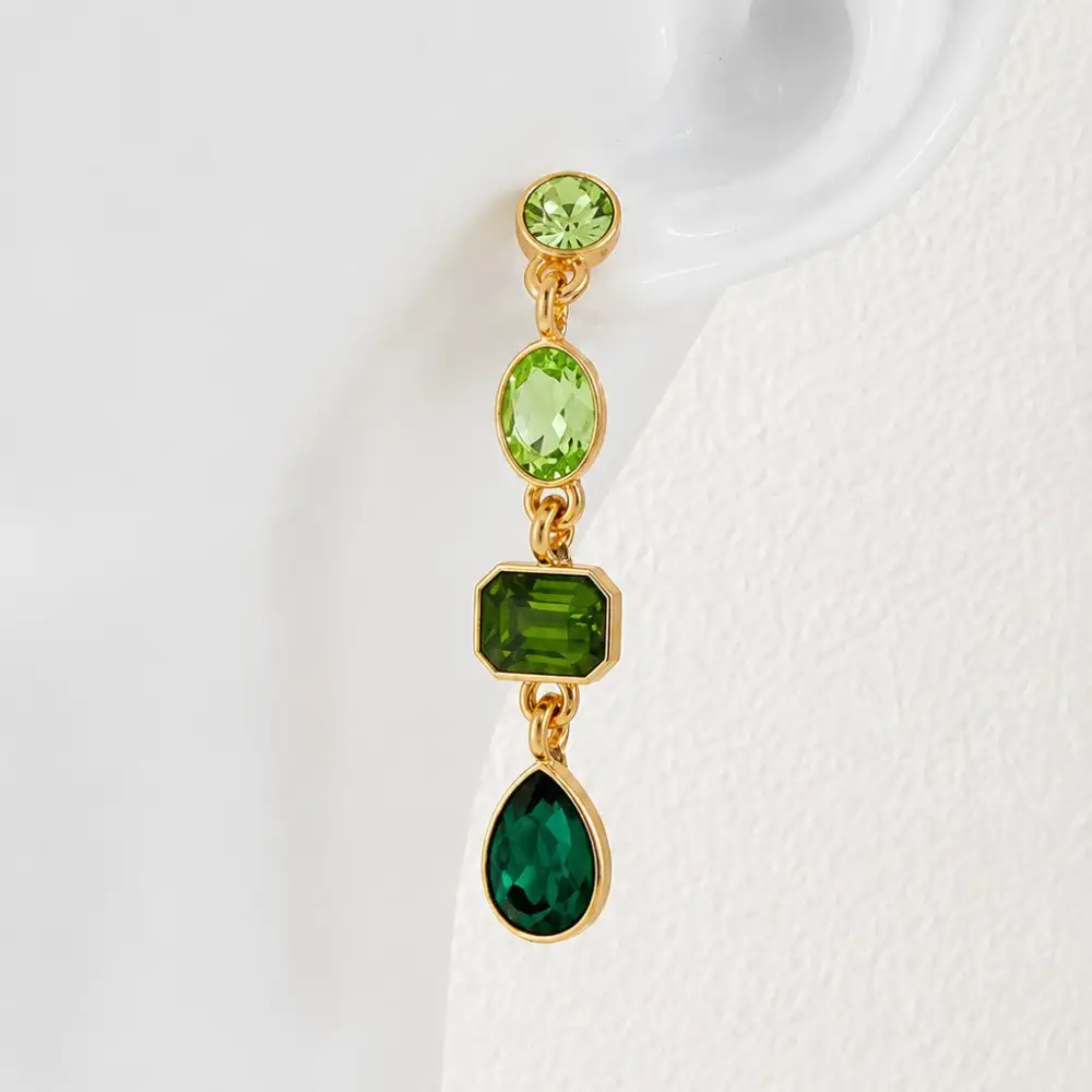Tier Drop Layer Rhinestone arrings