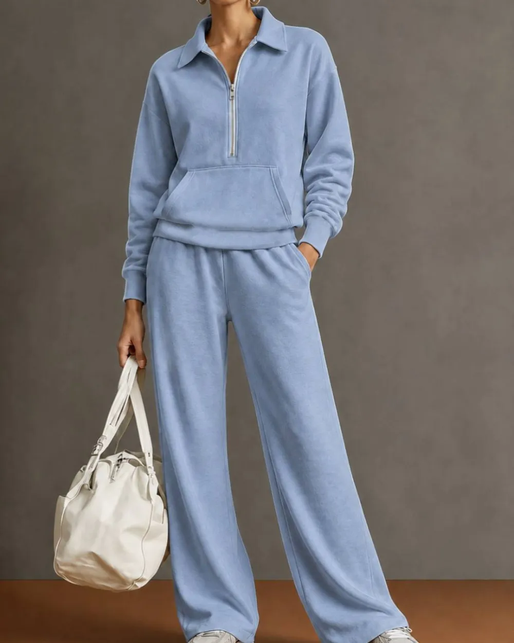 Half-Zip Sweatshirt and Pants Set