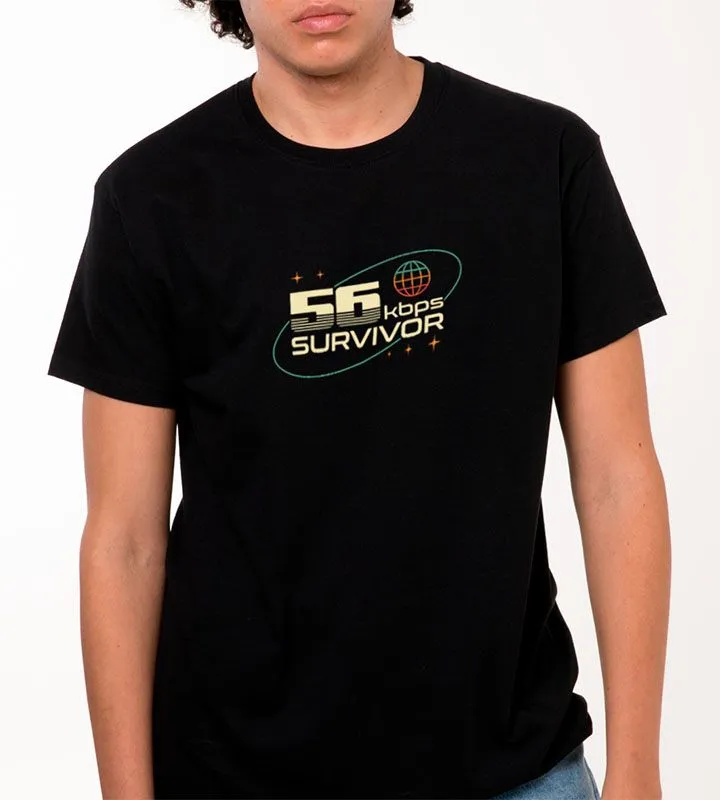 Digital Graphic Short Sleeve Black T-Shirt