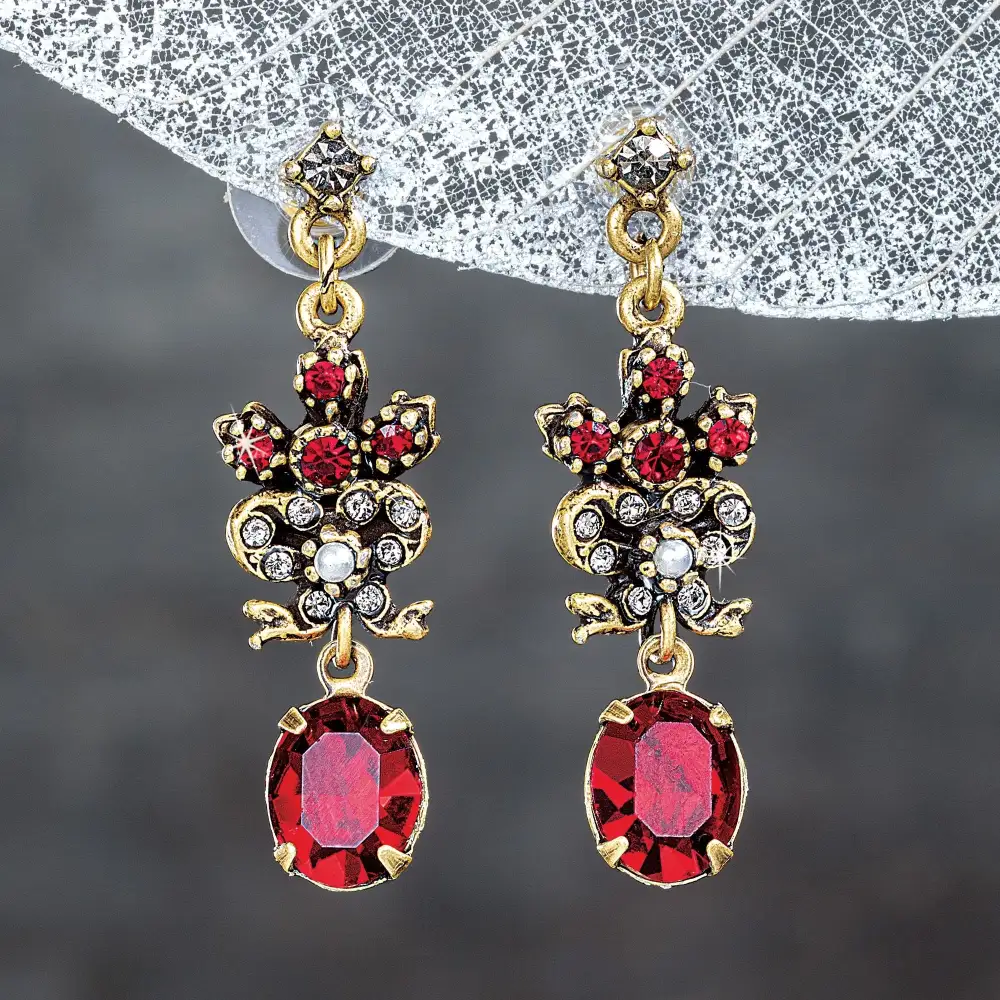 Crystal Vintage Inspired Drop Earrings