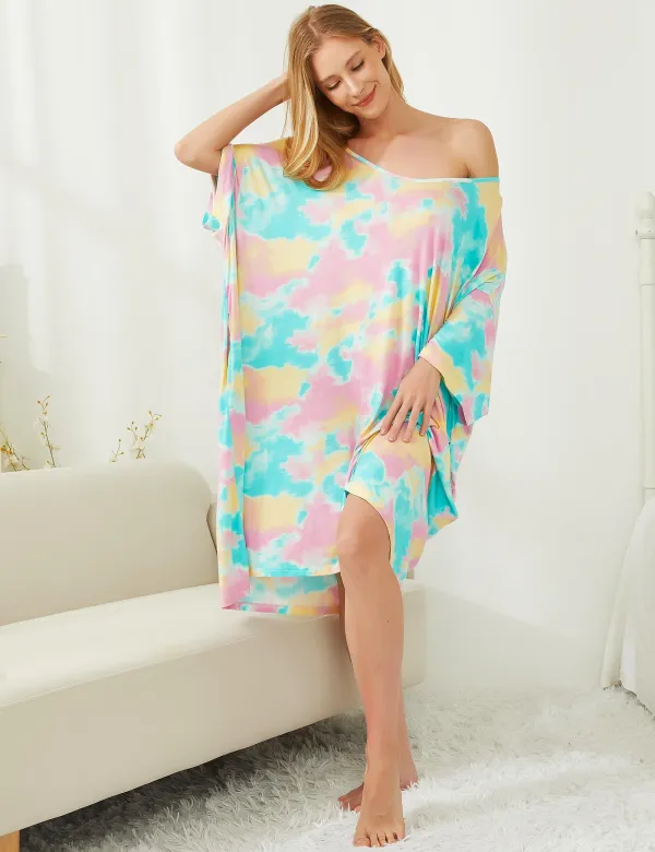 Plus Size Nightgown for Women V-Neck Sleep Dress