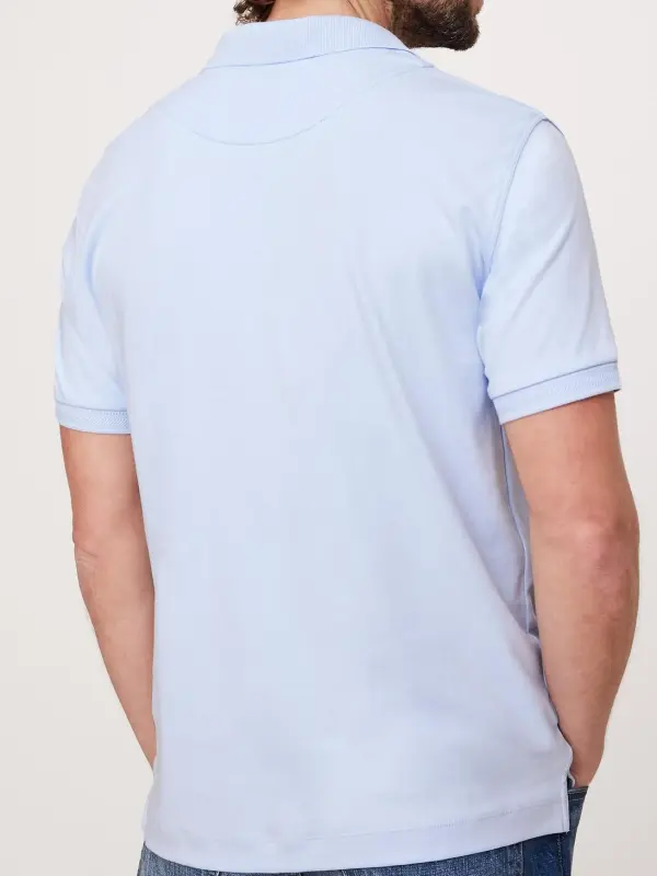 Men's Blue Meditation Soft Cotton Polo Shirt