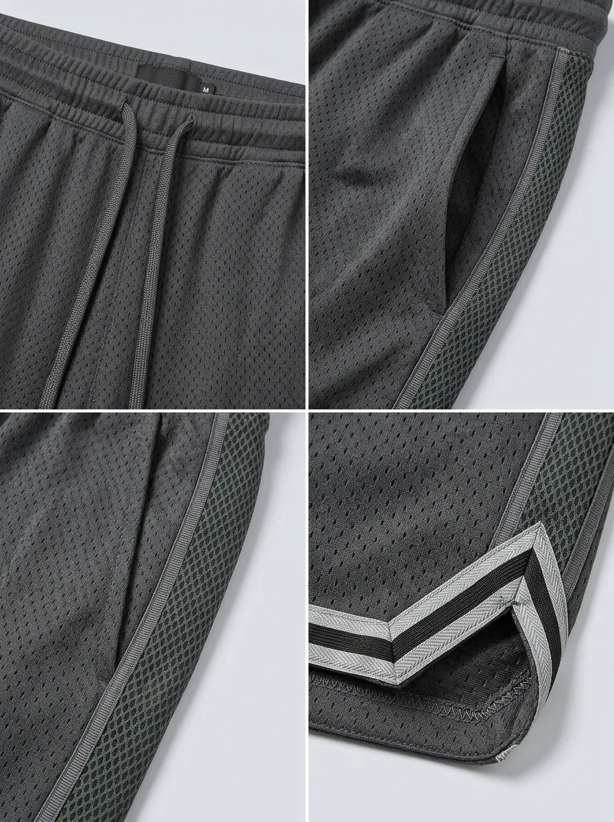 Versatile Striped Detail Mesh Detail Shape Men's Basketball Shorts
