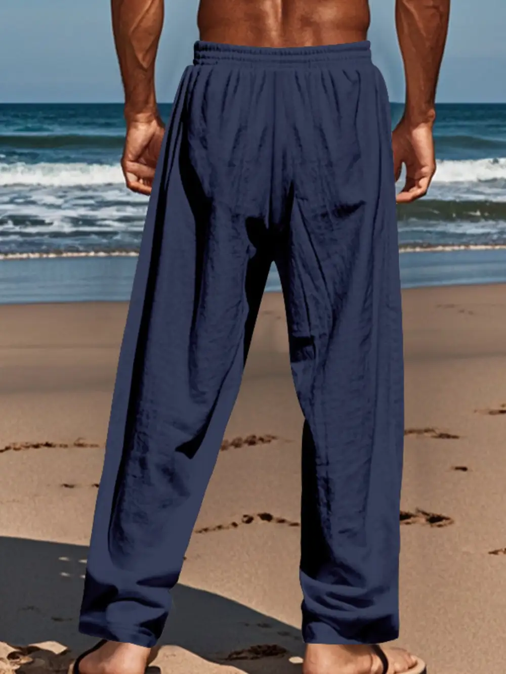 Men's Full Size Button Fly Drawstring Pants Plus