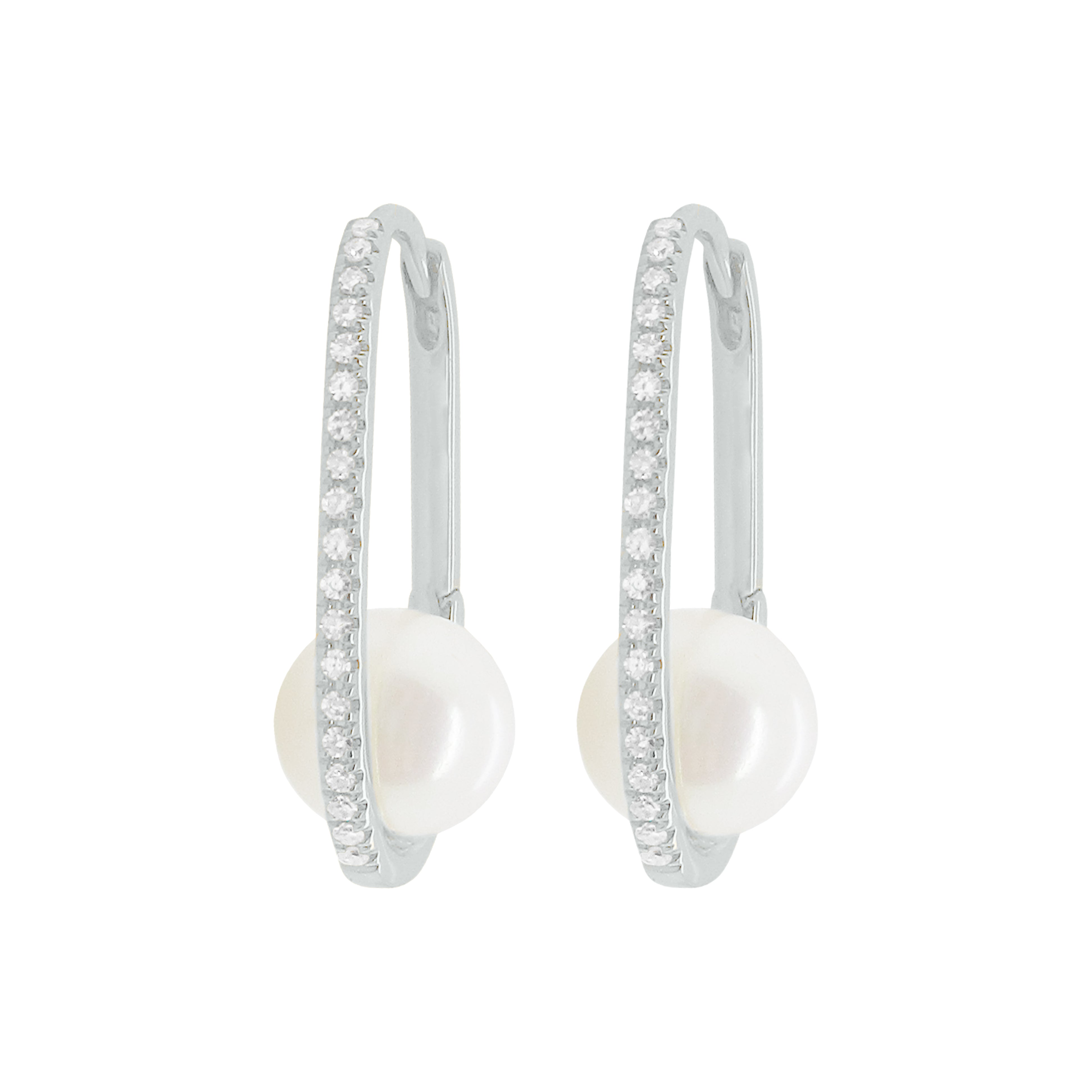 Openwork Pear Pearl Detail Earrings