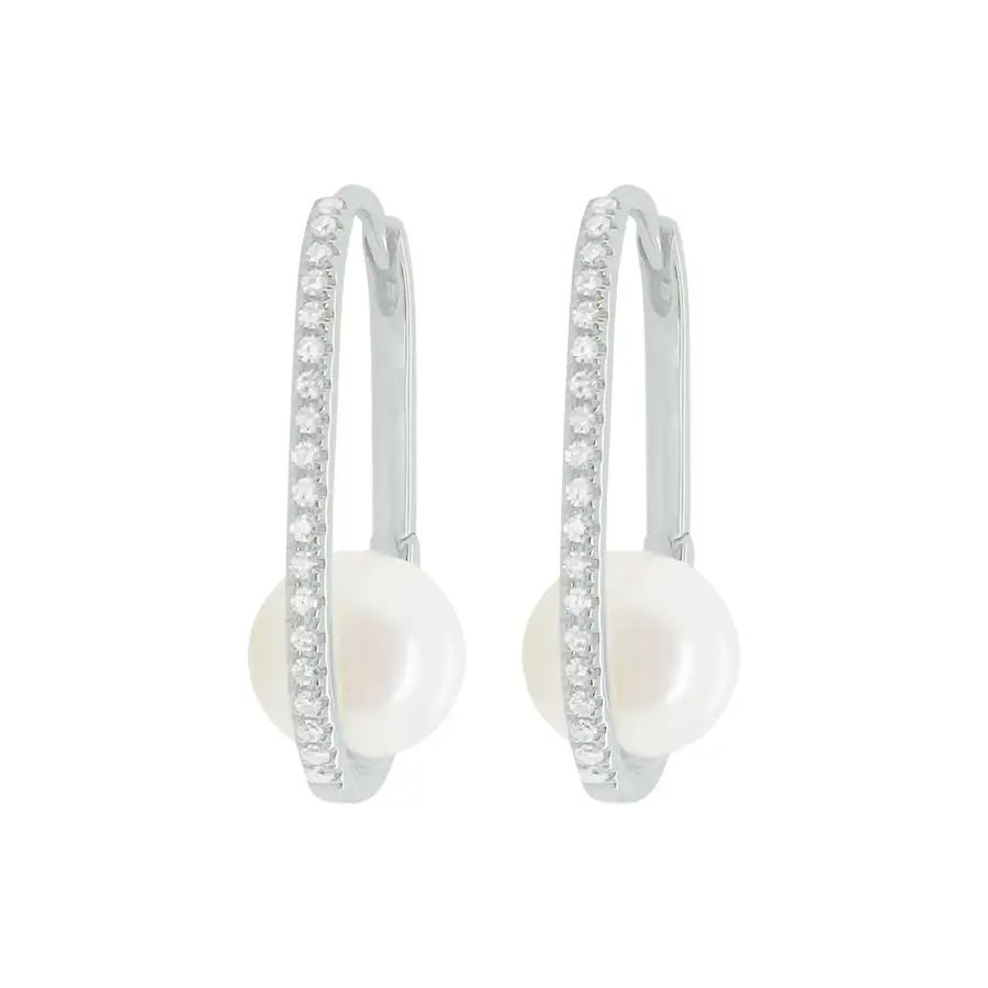 Openwork Pear Pearl Detail Earrings
