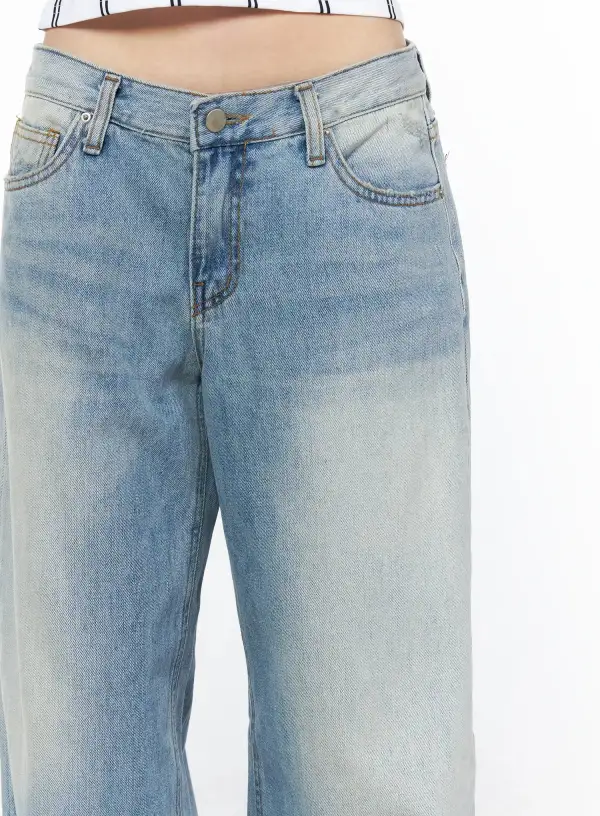 Wide-Fit Low Rise Wide Leg Jeans