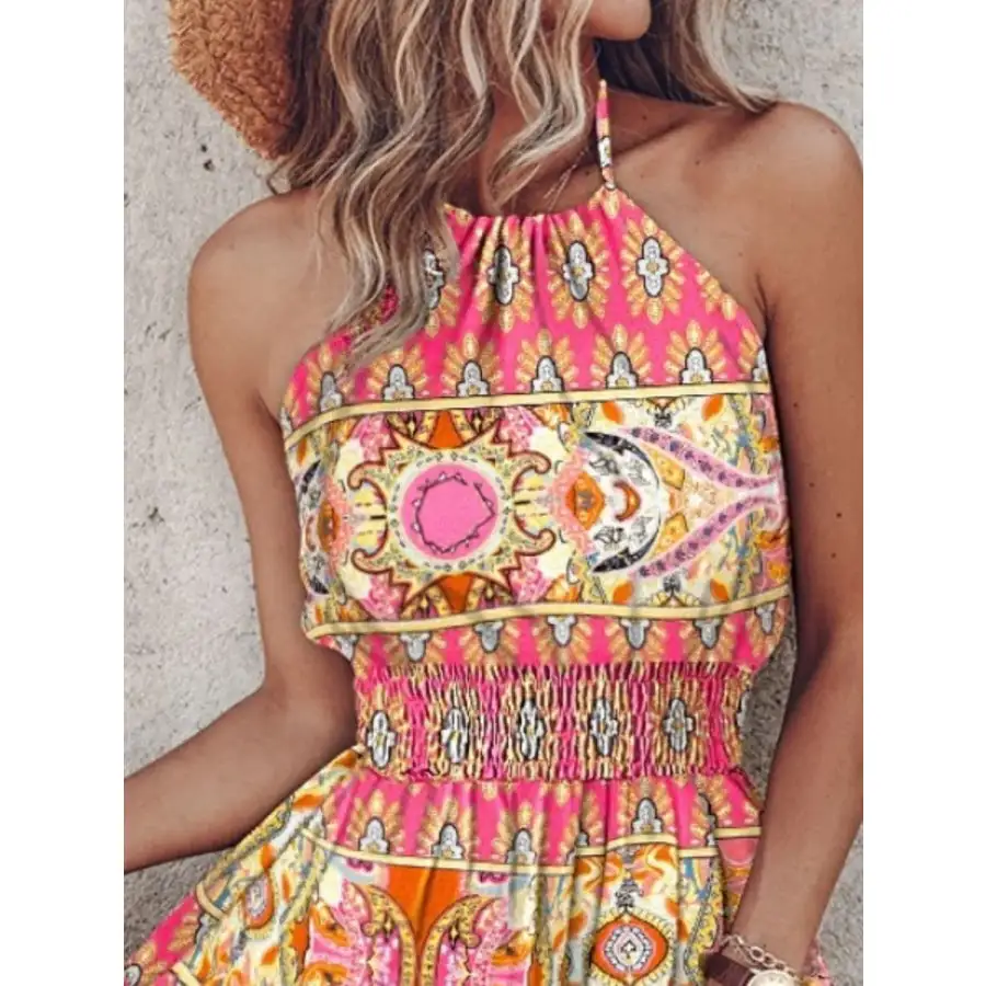 Paisley Print Halter Neck Mini Dress