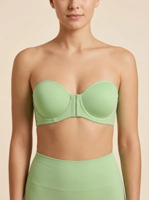 Women's Bandeau-Style Seamless Front-Closure Strapless Bra