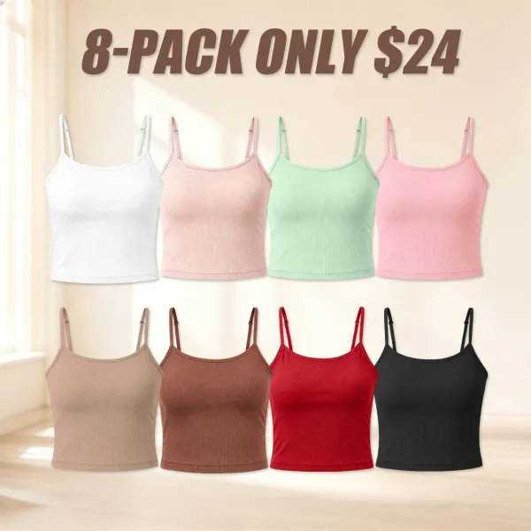 Women's Solid Ribbed Cami Tank Top