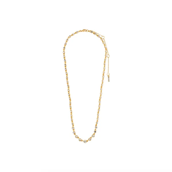 Quilted Crystal Chain Necklace