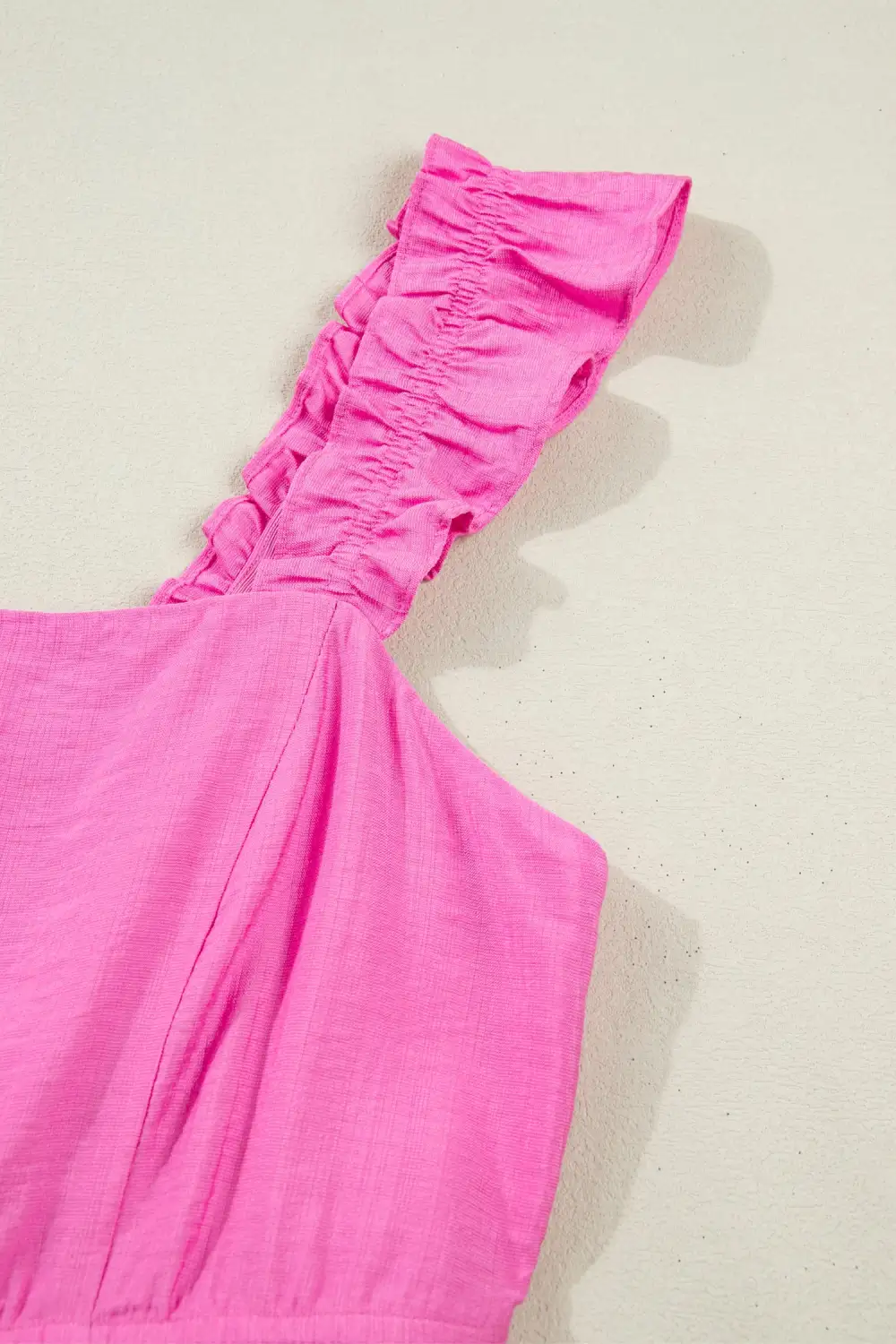 Clean Line Ruffle Sleeveless High Waist Maxi Dress