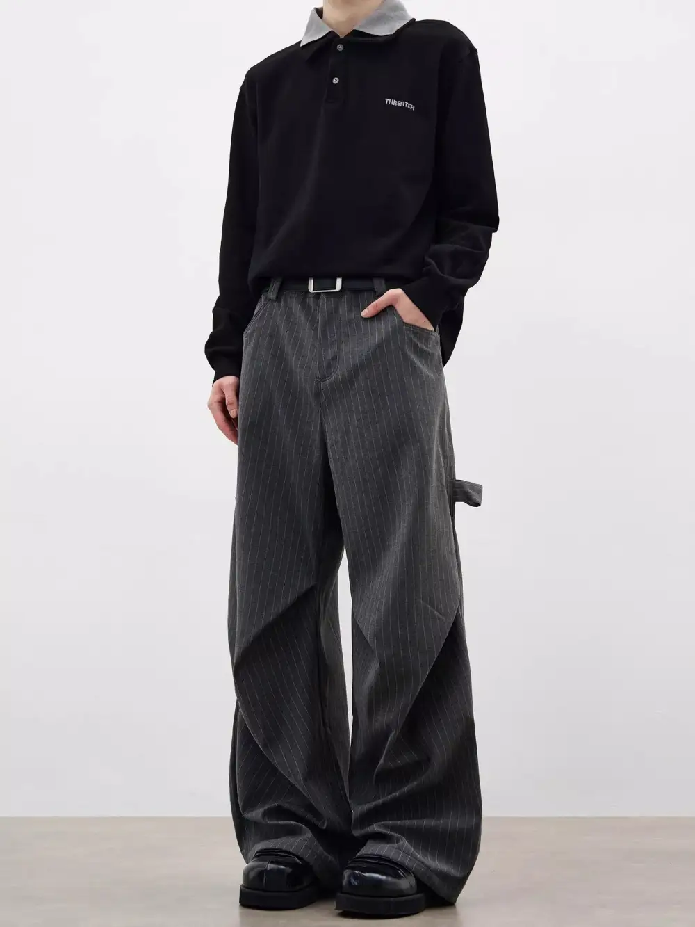 Textured Men's Plus Size Wide Leg Pants