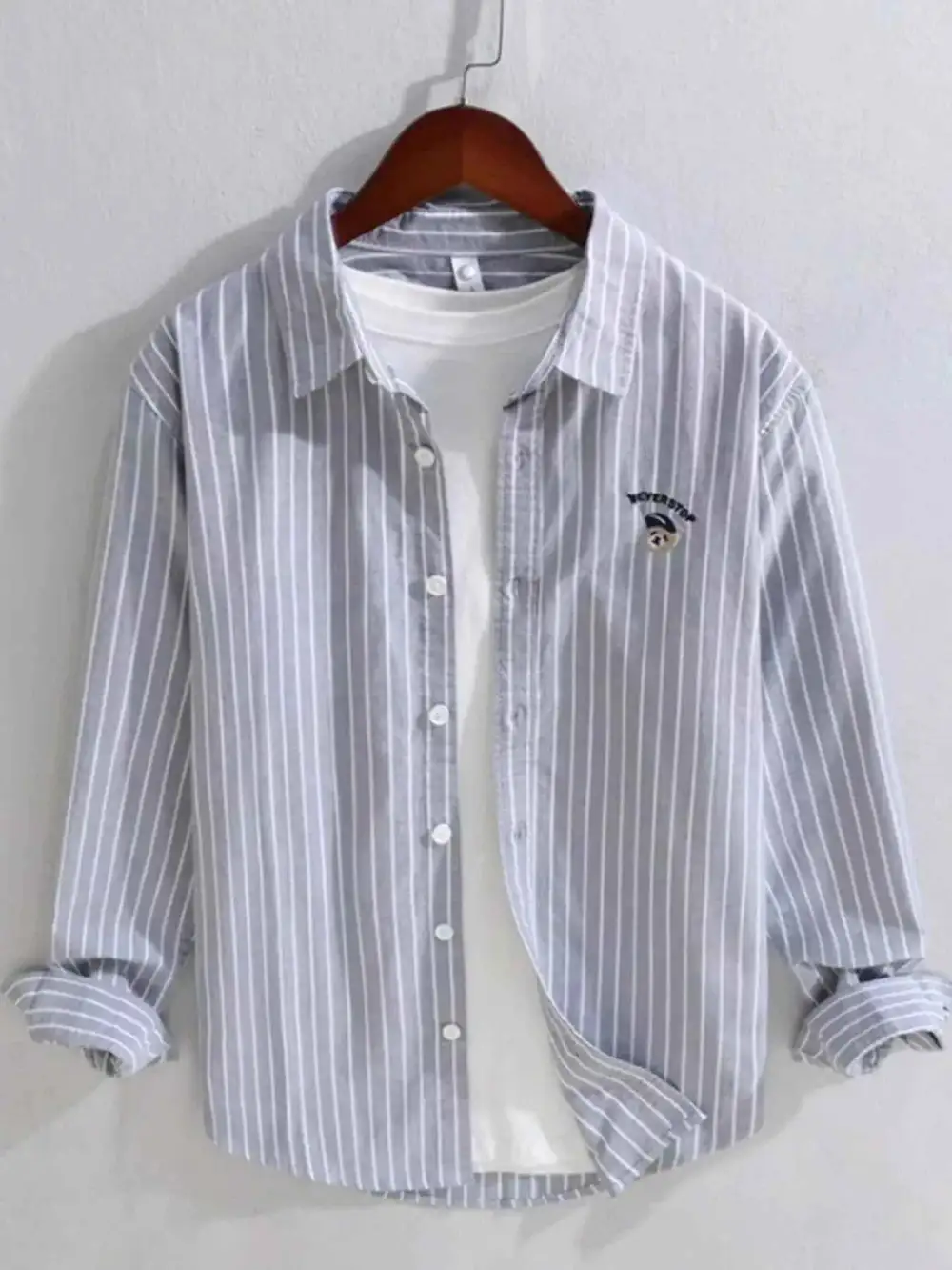 Everyday Striped Button Up Long Sleeve Shirt