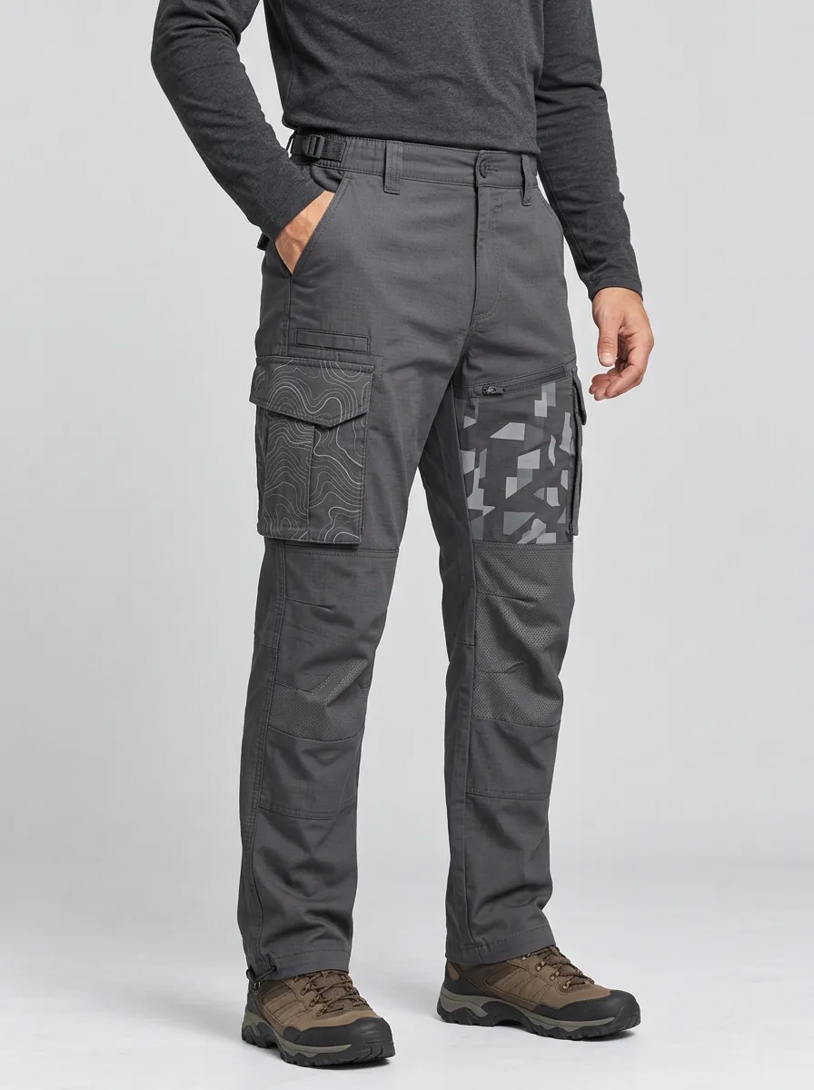 Unisex Topographic Geometric Tactical Work Pants
