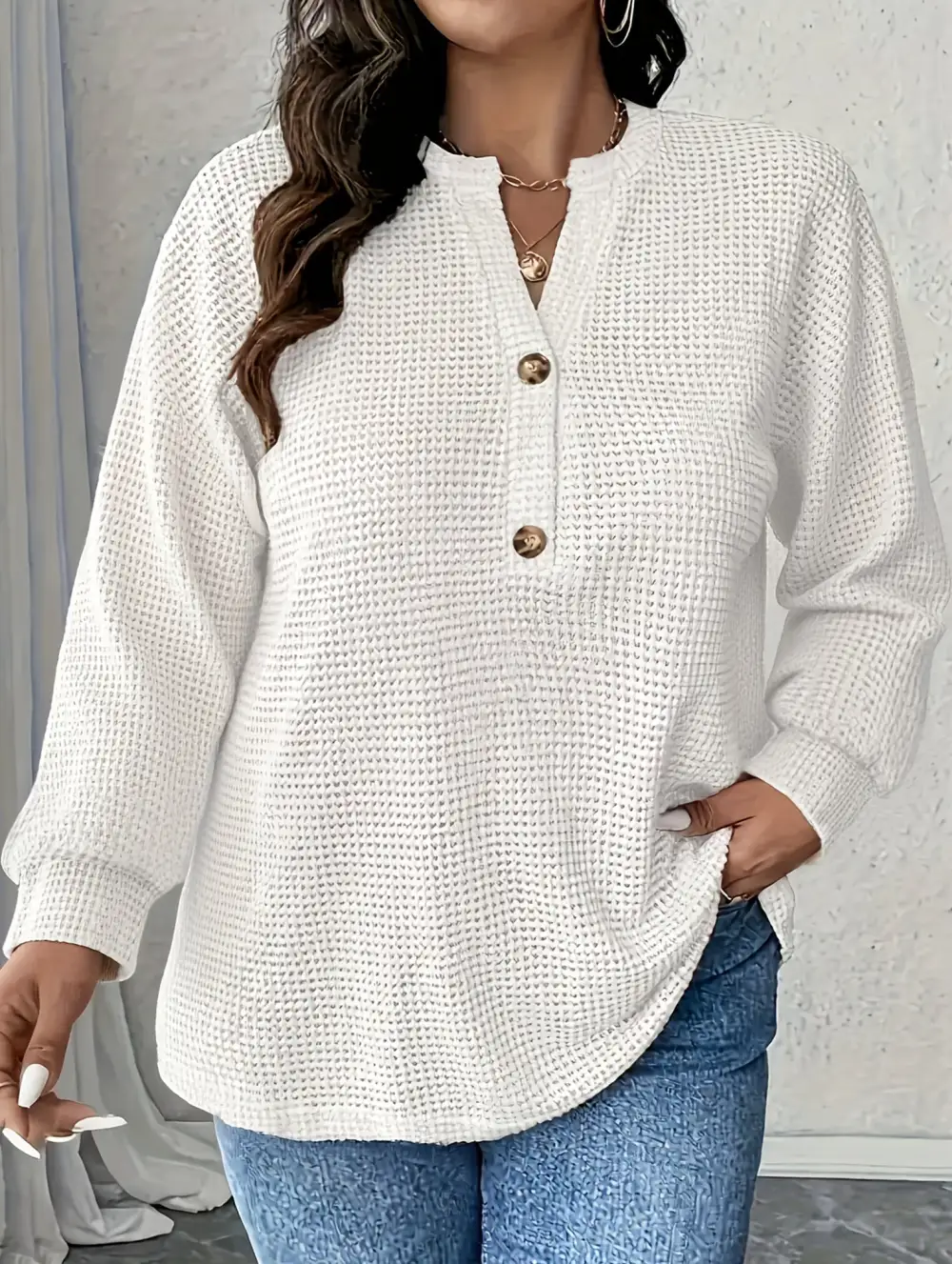Relaxed Button Front Striped Tee