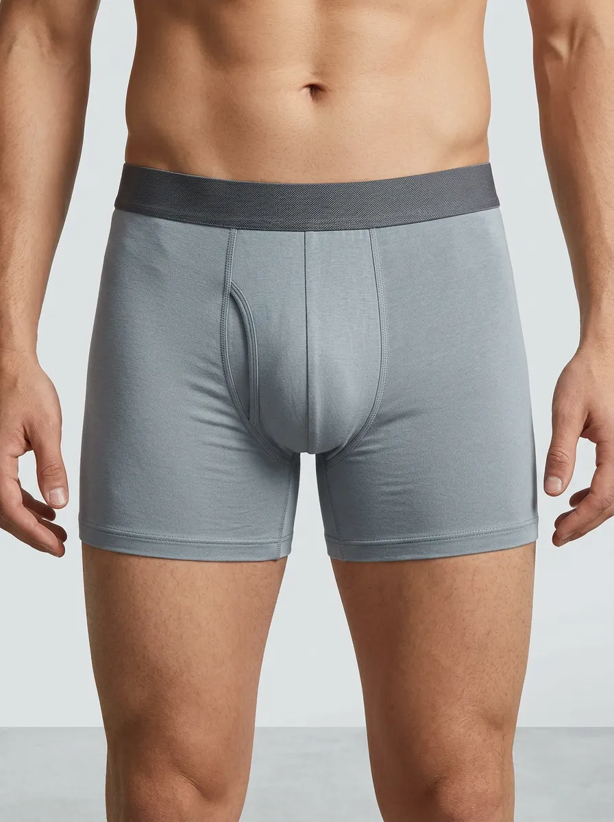 Men's Solid Minimalist Contrast Waistband 3-Pack Boxer Briefs