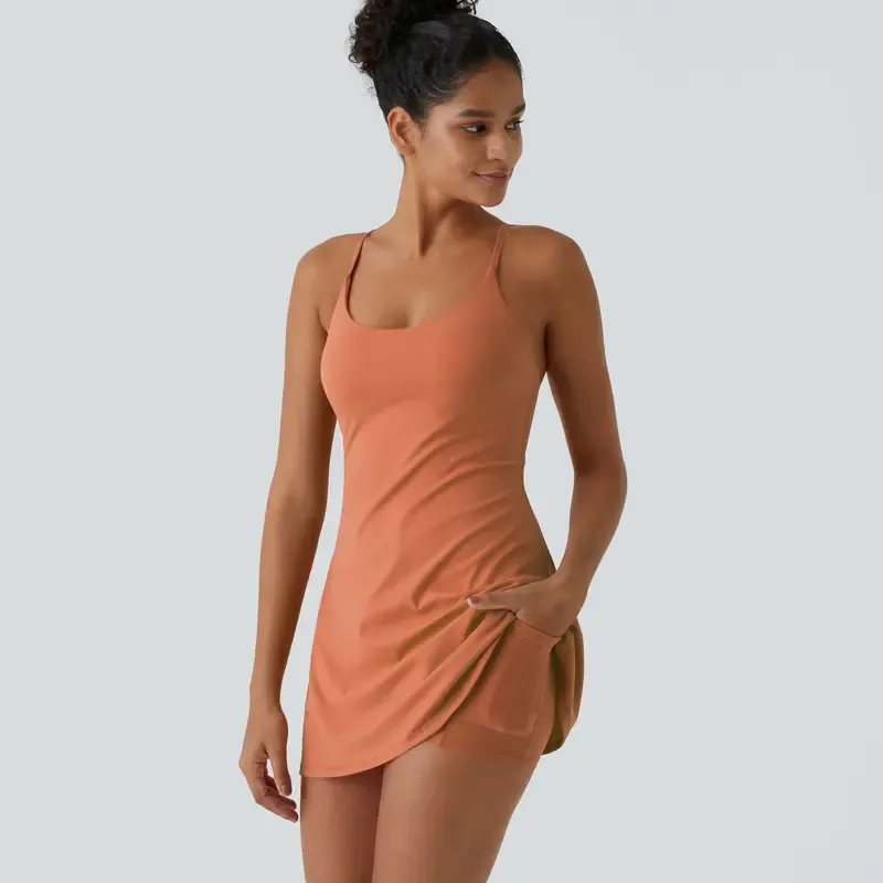 Backless Suede Sports Dress