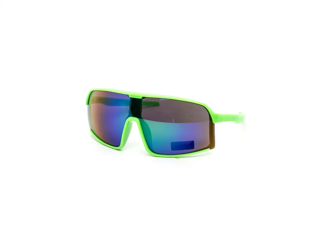 12-Pack Kids Neon Bold Sport Shield Wraparound Burnt Mirror Sunglasses