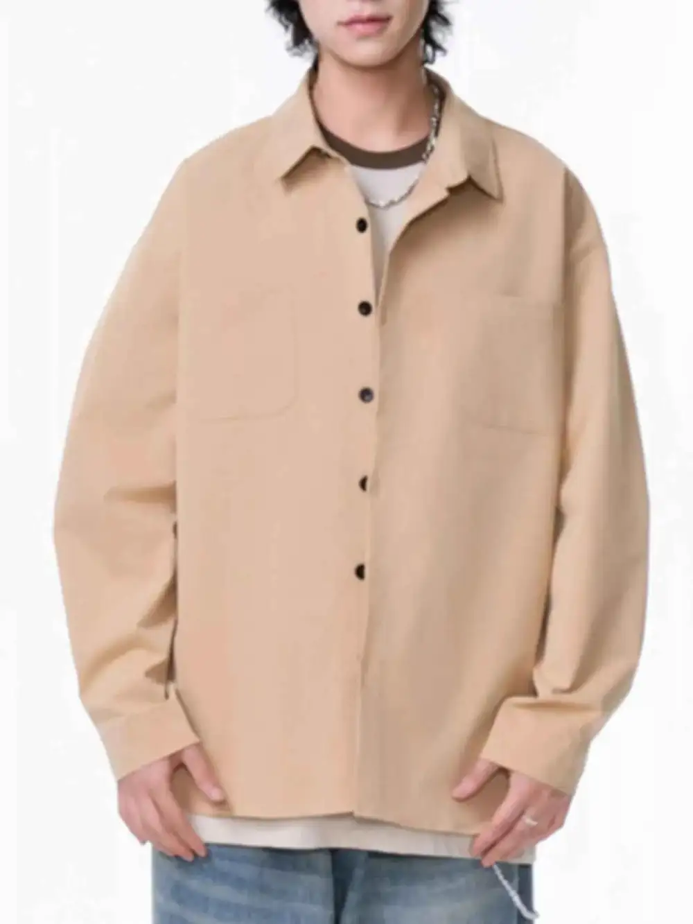 Relaxed Button Up Long Sleeve Shirt