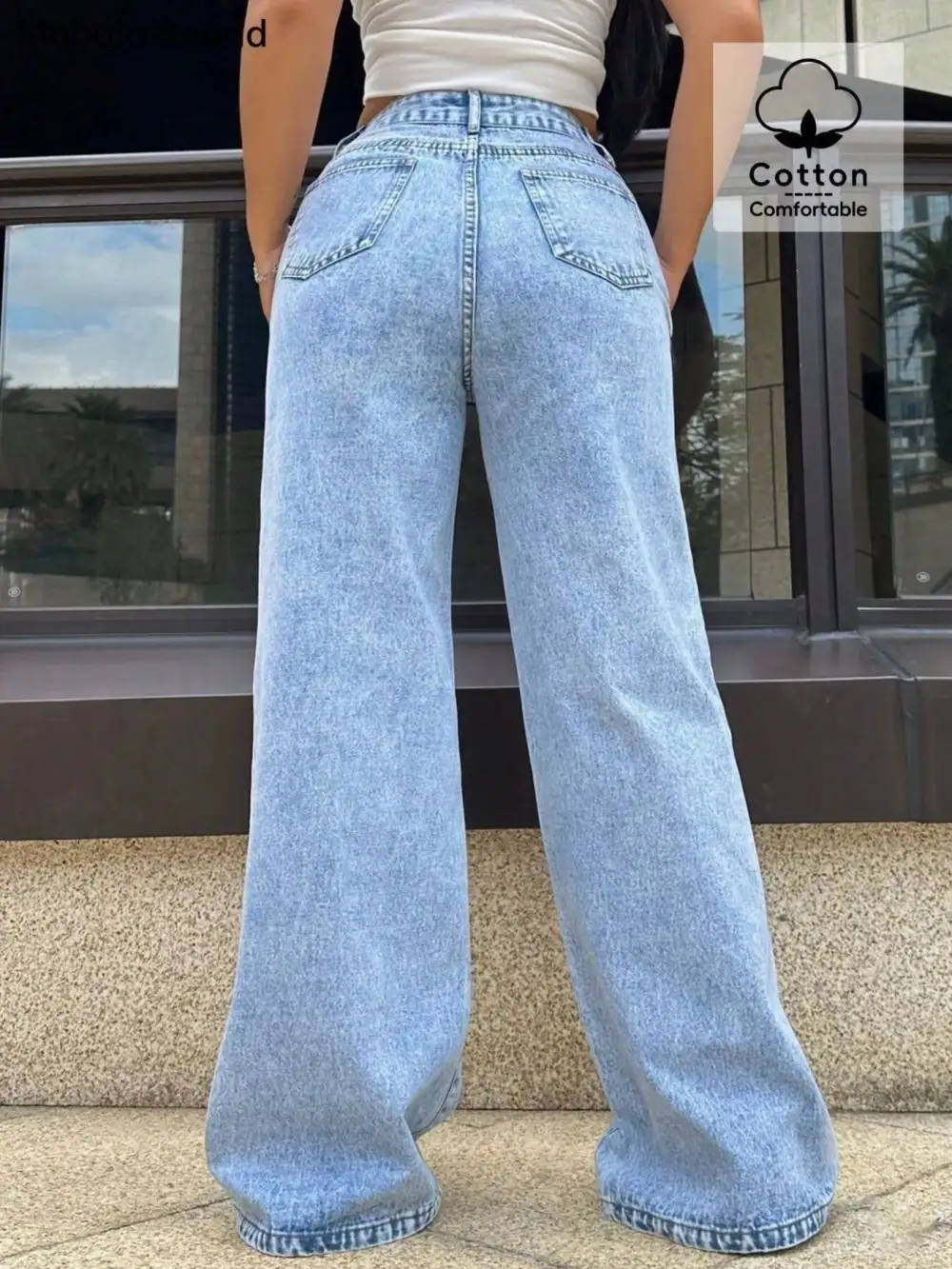 Button Front Open Denim Jeans