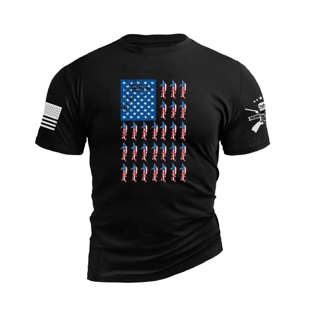 USA FLAG FISHING WATERPROOF GRAPHIC TEE