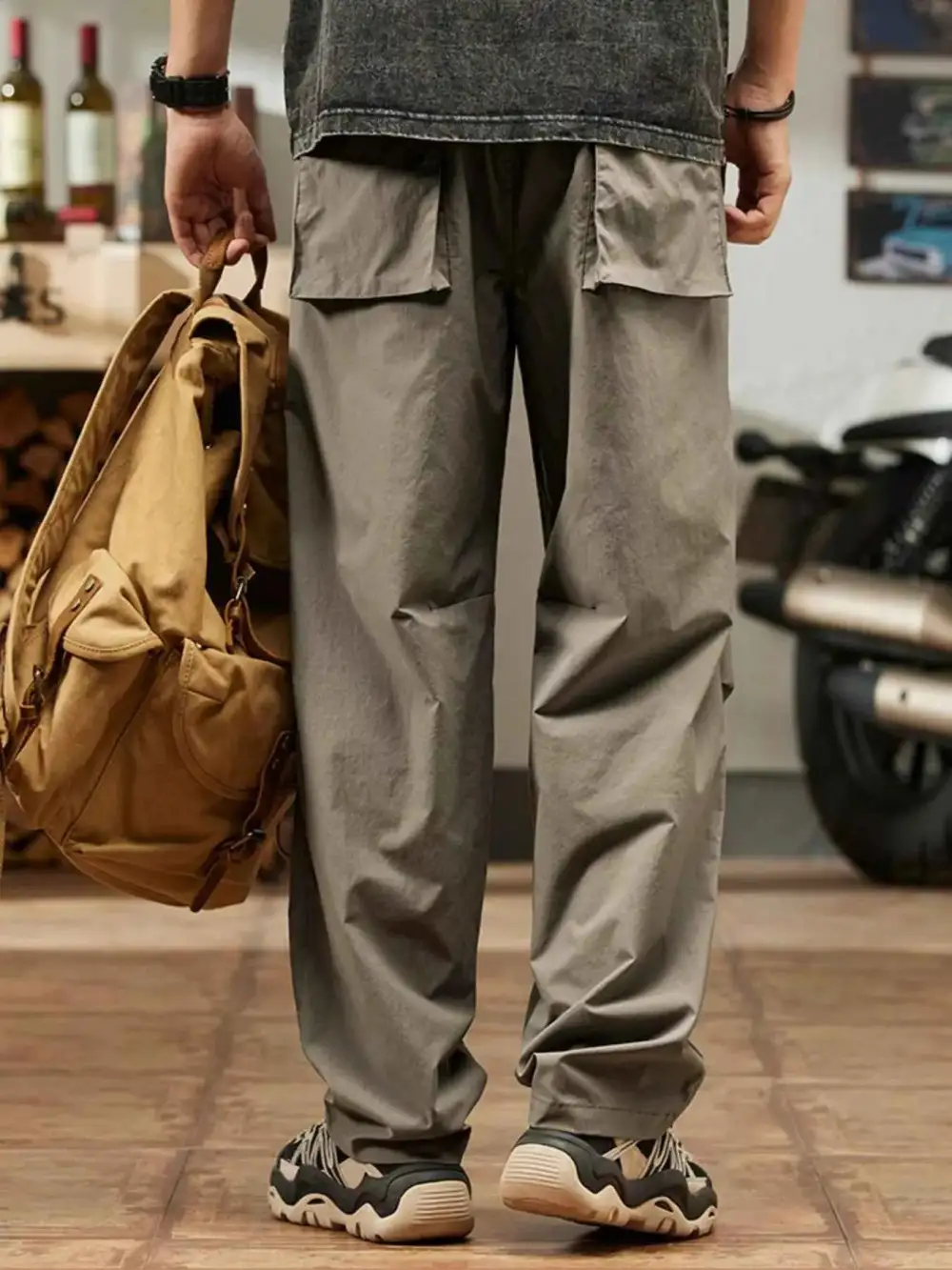 Casual Relaxed Fit Drawstring Pants