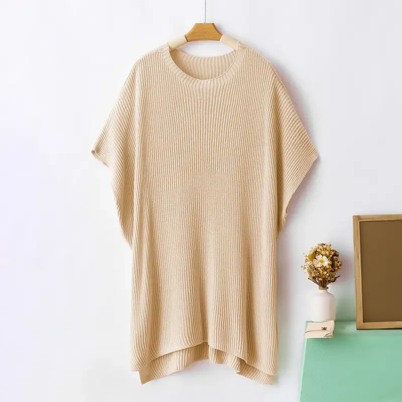 🔥Hot Sale💥 - Women's Round Neck Batwing Short Sleeve Loose Knit Top