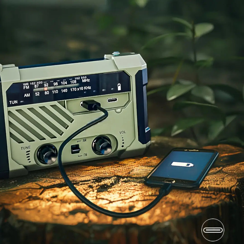 Radio connected to a compatible phone through its USB output