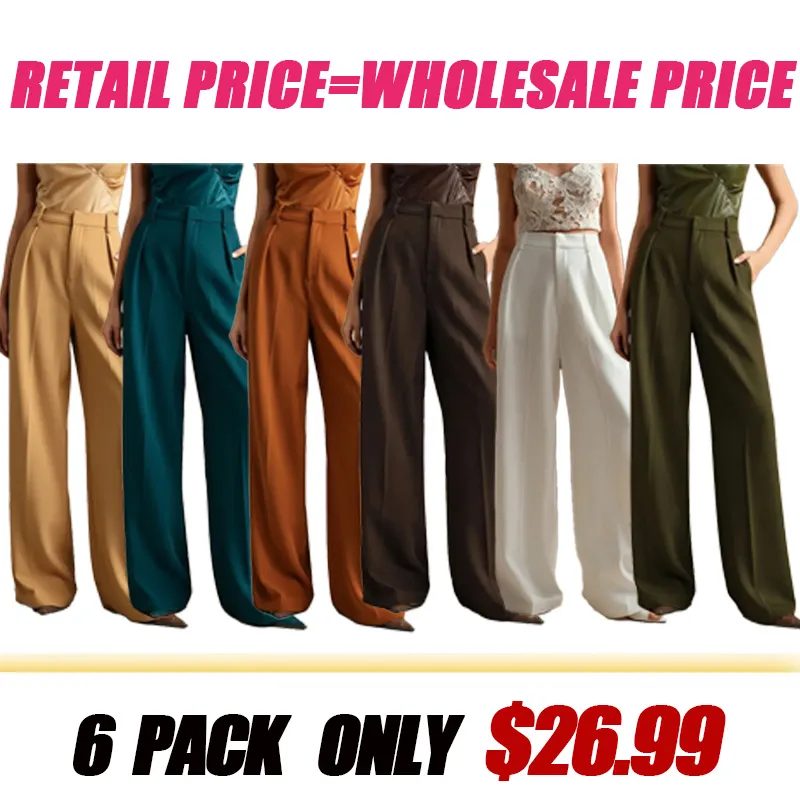 Women's Solid Color Basic Wide-Leg Loose Pants
