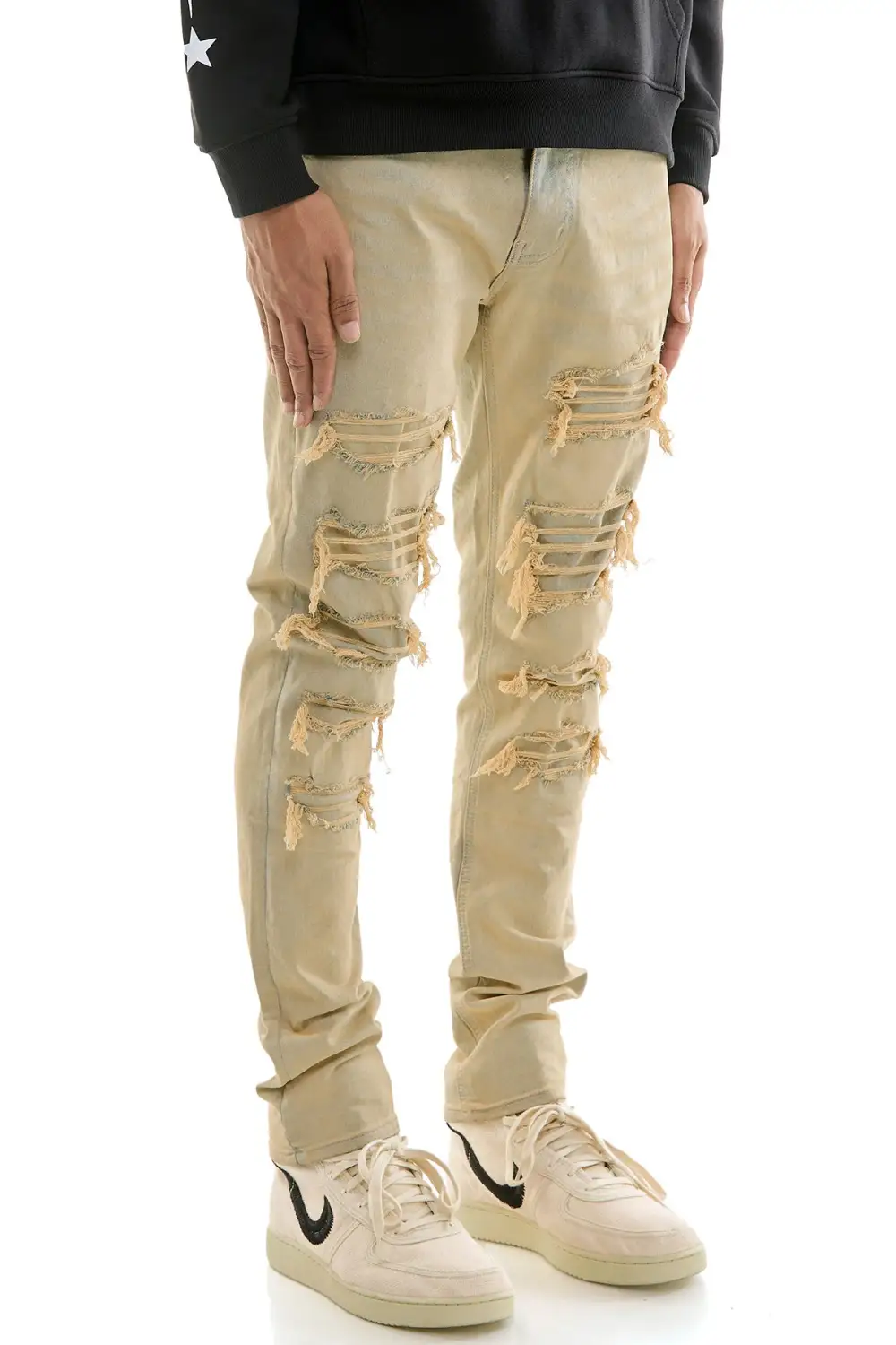 Men's Urban Skinny Distressed Raw Hem Jeans