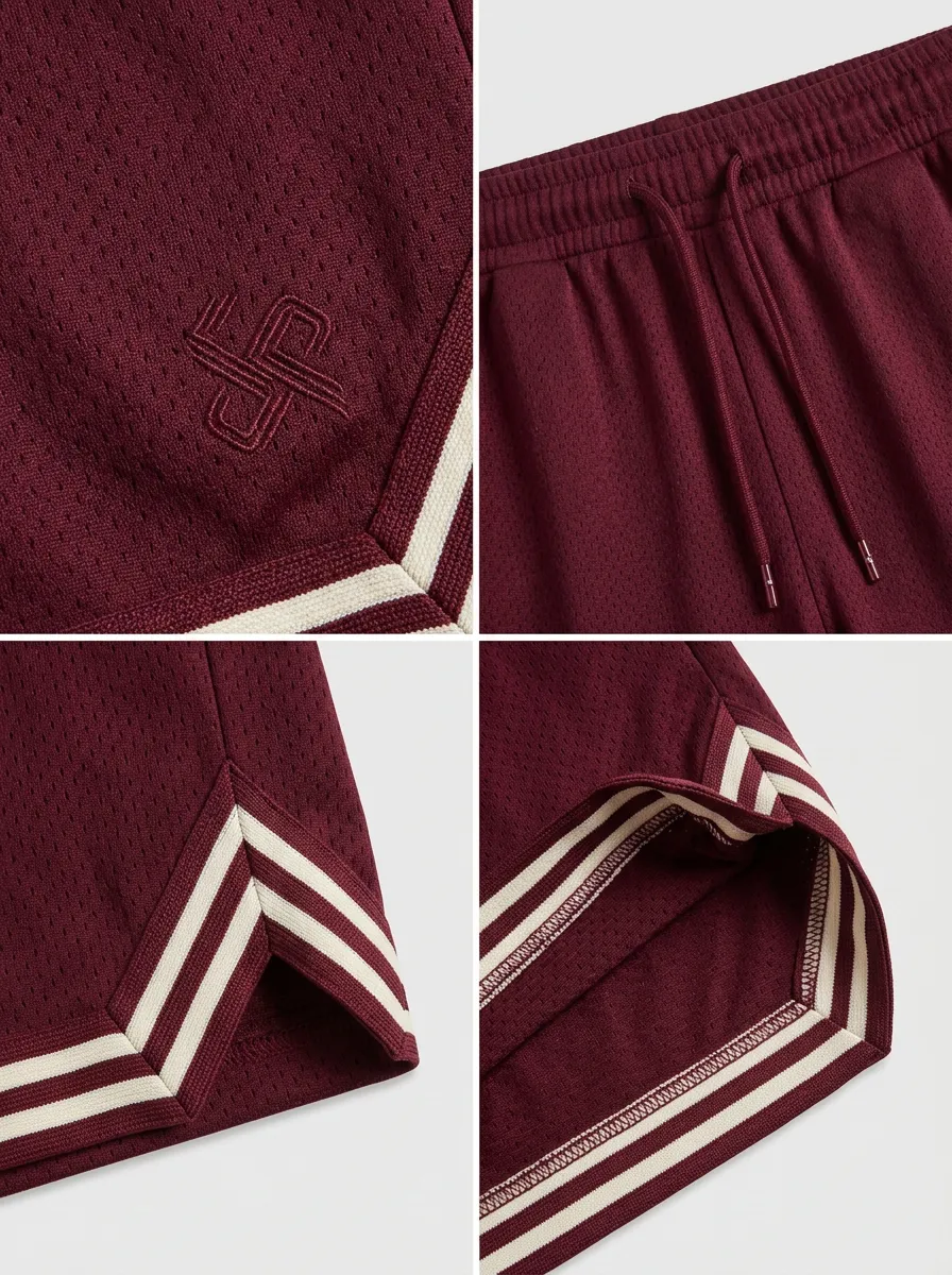 Modern Striped Detail Set Men's Basketball Shorts