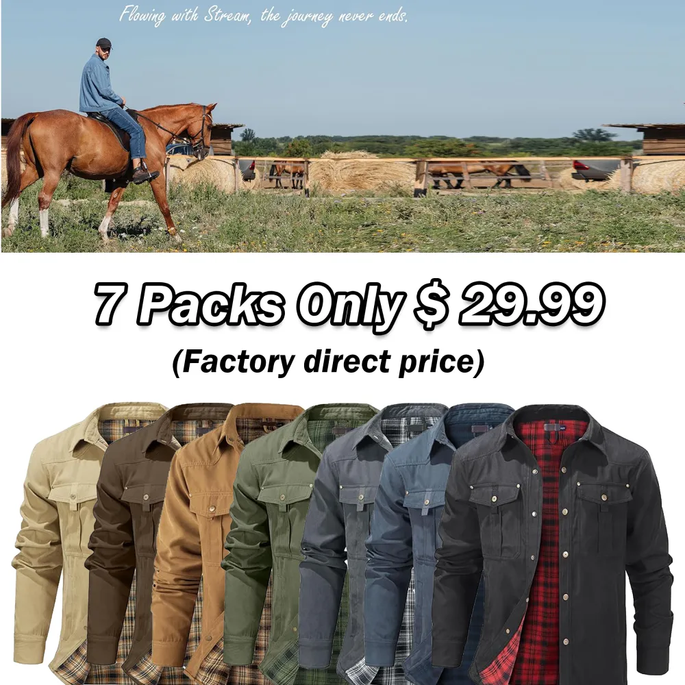 🤠 Men’s Lightweight Plaid Western Shirt Jacket – Rugged Style. Everyday Comfort. 🔥 Limited-Time Fall Deal – 40% OFF!