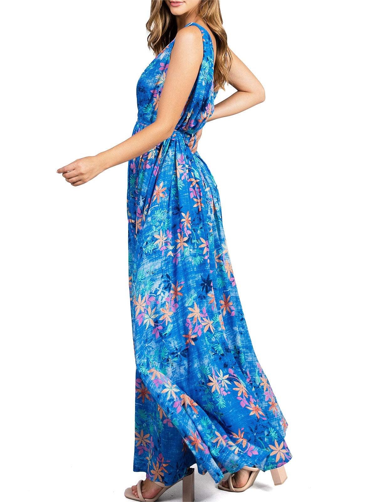 Blue Boho - Print Maxi Dress