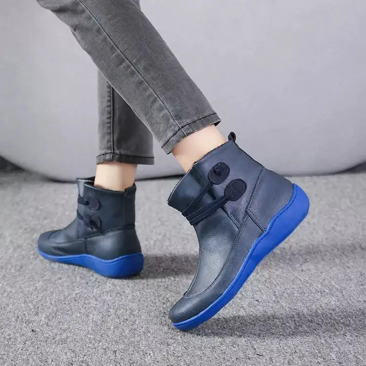 Button Detail Ankle Boots