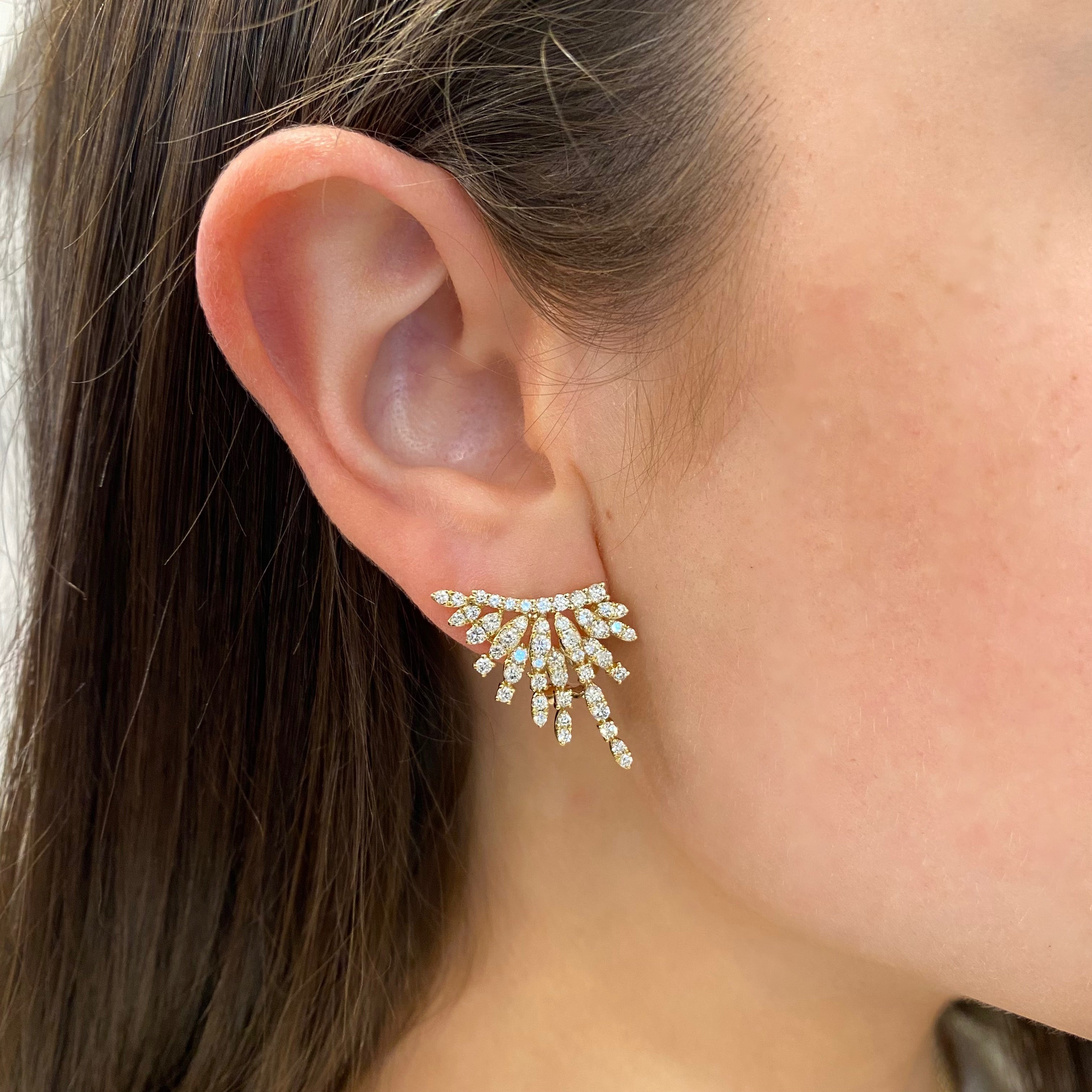 Openwork Curved Gem Detail Earrings