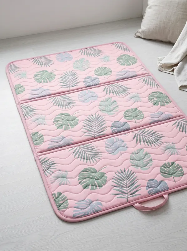 Foldable Tropical Plant Lover Monstera Leaf Pattern Cooling Mat