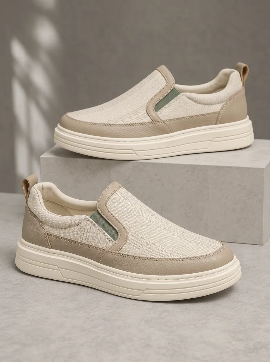 Men's Casual Textured Slip-on Patterned Skate Shoes