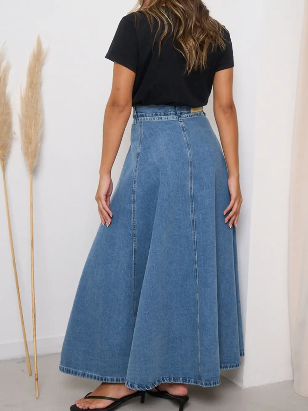 Fine Open Denim Skirt