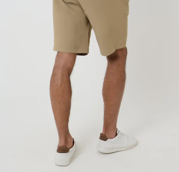 Men's Stone Regular-Fit Elastic-Waist Stretch Chino Shorts