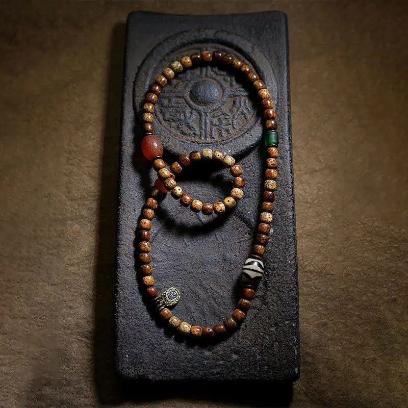 Bodhi Seed Amber Dzi Bead Agate Beads Bracelet