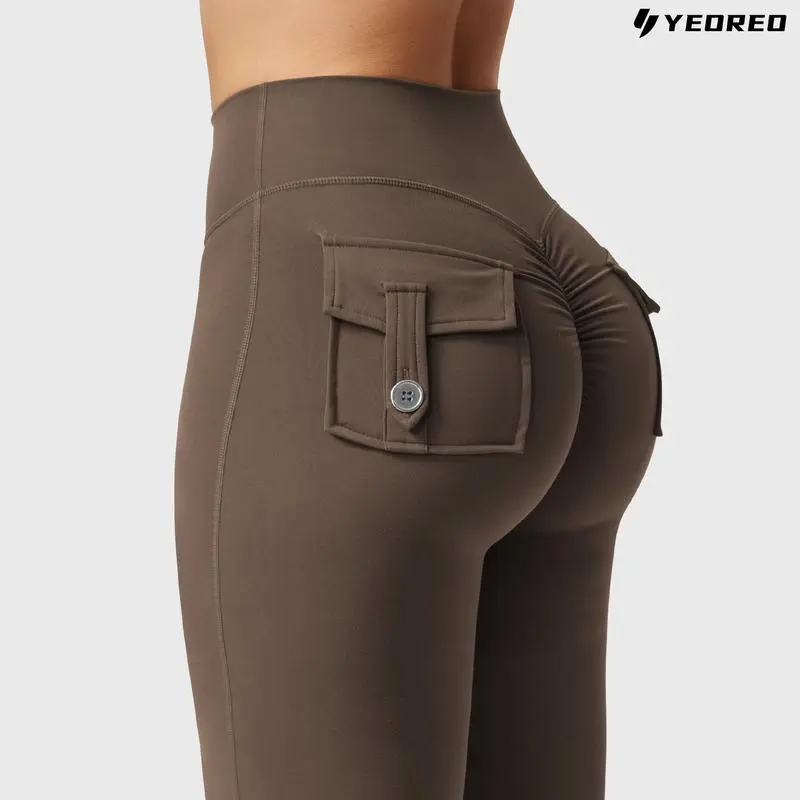 Flare Leggings with Pockets Butt-Lifting | High-Waist | Breathable | Four-Way Stretch | Squat-Proof
