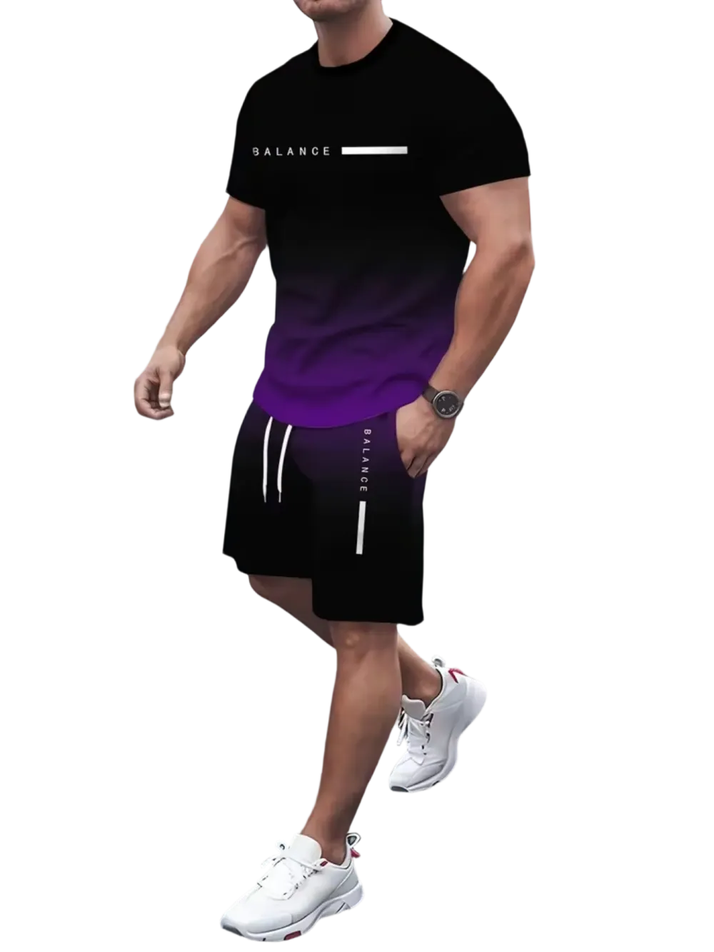 🔥 Men's Gradient Fitness Sets | Lightweight & Breathable Fabric, All-Day Comfort for Workouts