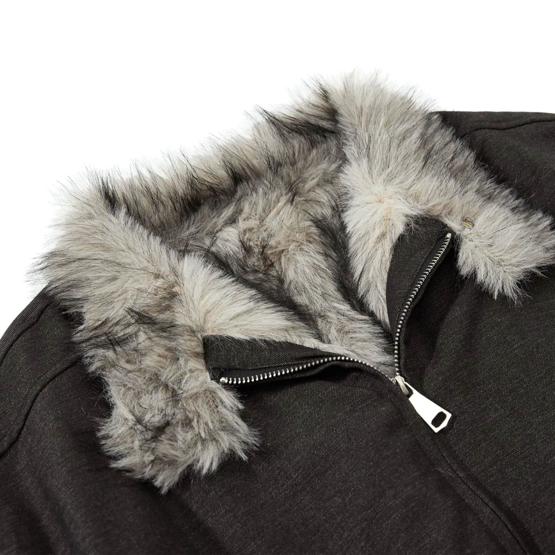 Plush High-Neck Cropped Jacket